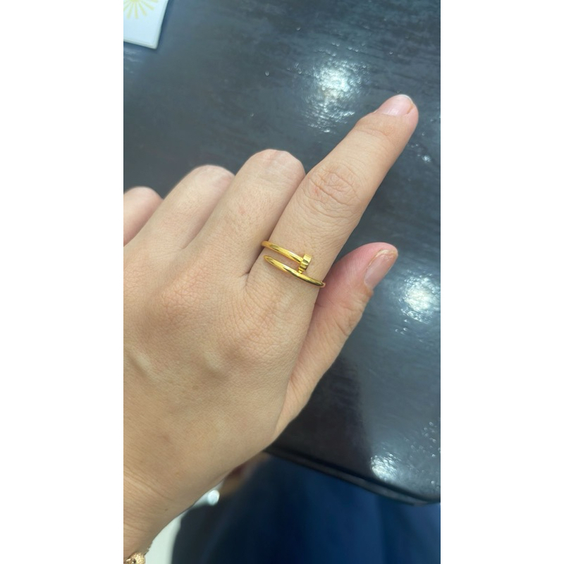 cincin paku uk 16-17 simple elegant emas asli kadar 700