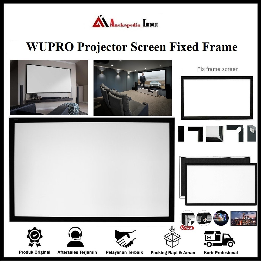 WUPRO Projector Screen Fixed Frame - Layar Proyektor Formovie Screen - Layar Proyektor - Screen Proj