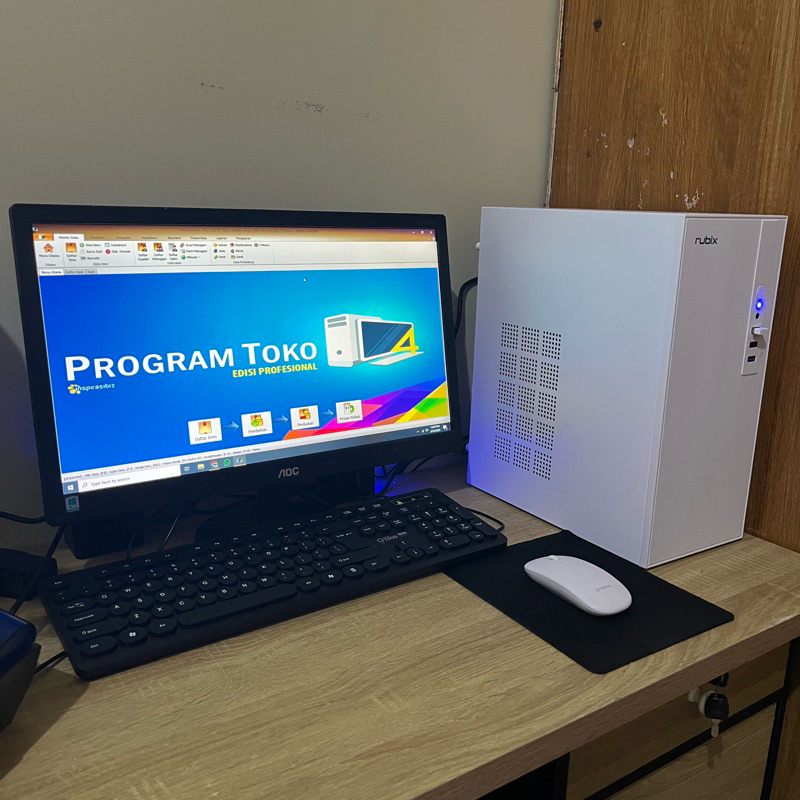 PC Only Paket Komputer Kasir + Program Kasir Siap Pakai dengan Keyboard Mouse Lcd Cpu