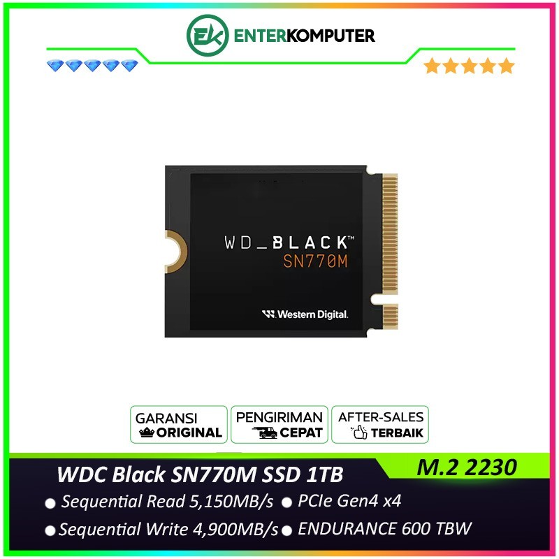 WDC Black SN770M SSD 1TB M.2 2230 NVMe PCIe Gen4x4 / SSD 1TB