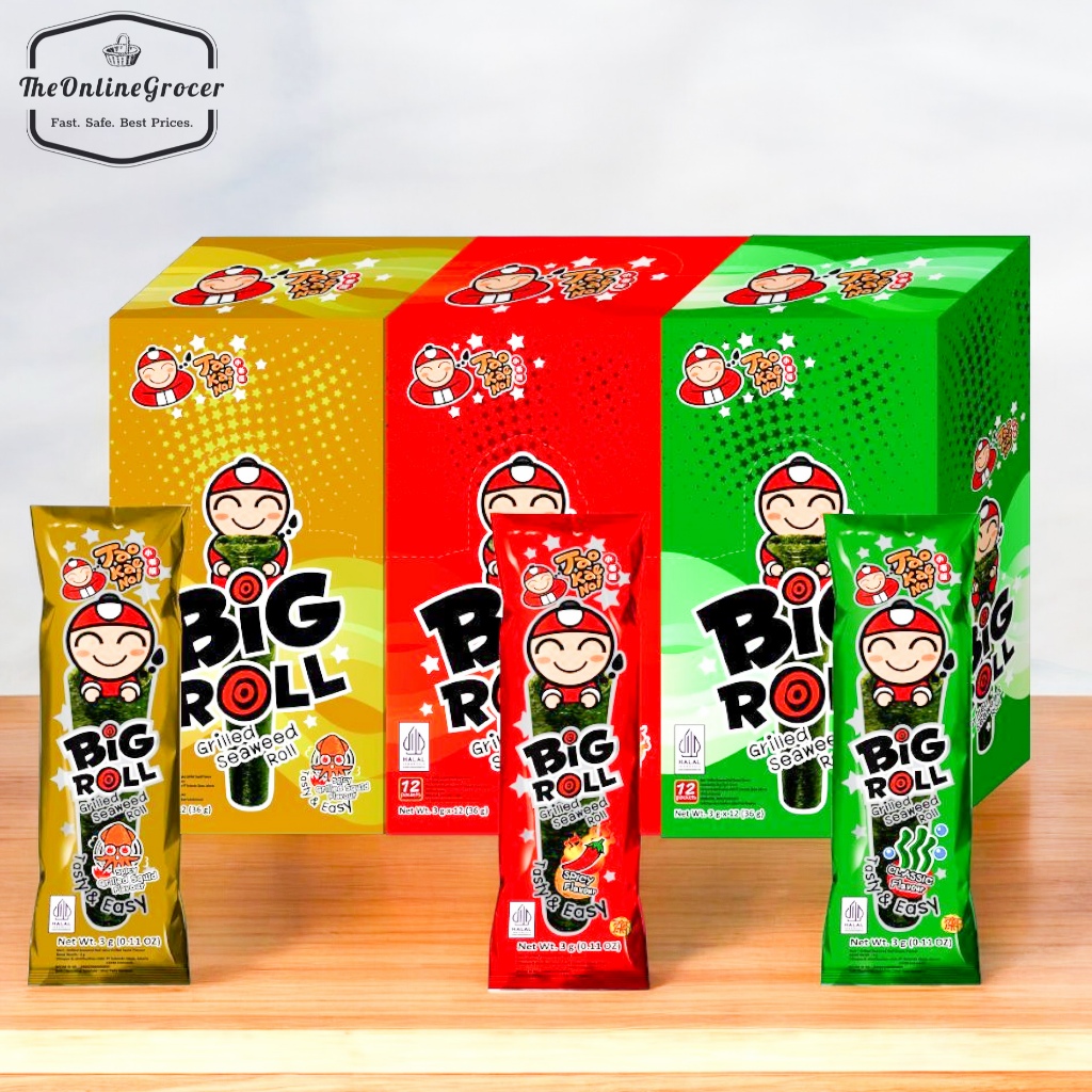 

Taokaenoi Big Roll Seaweed Snack - Makanan Ringan Tao Kae Noi - Rumput Laut