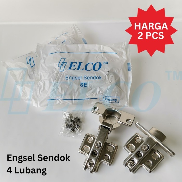 ELCO Engsel Sendok SE4 - 4 Lubang Sekrup, Lemari Kabinet