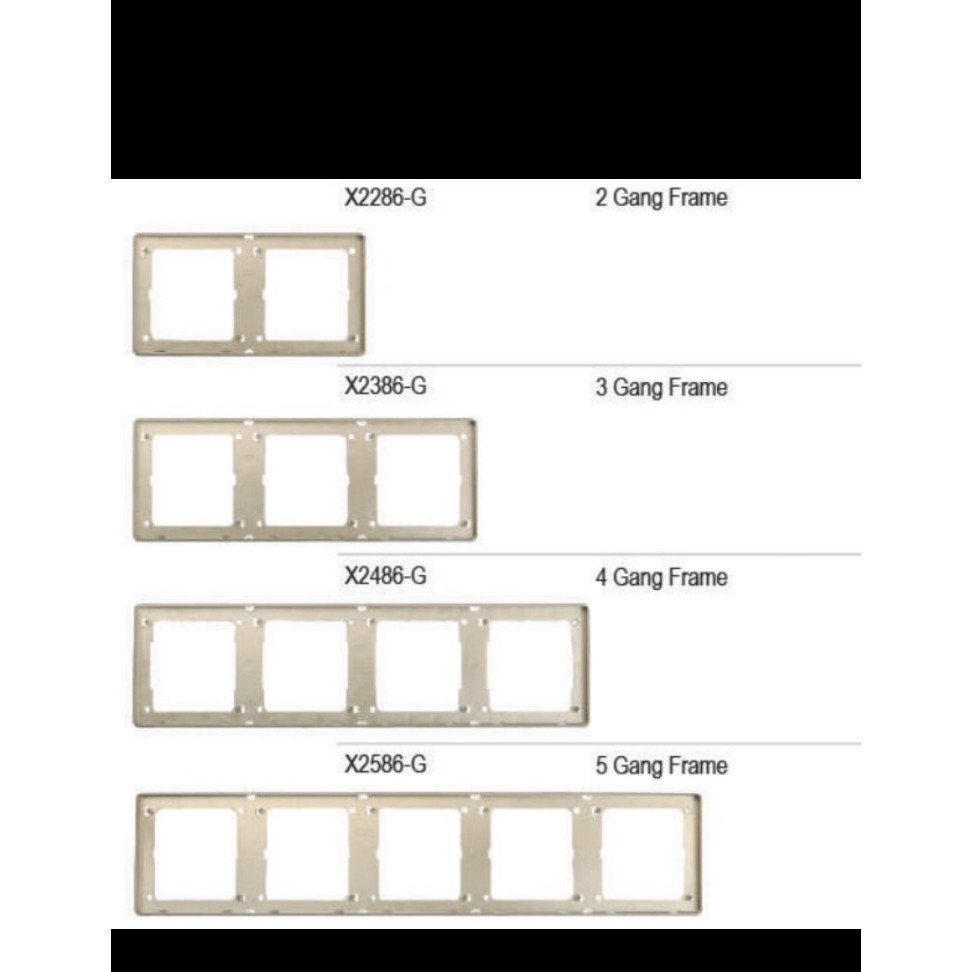 NERO CASA X2286-GOLD-FRAME 2gang 3gang 4gang 5gang