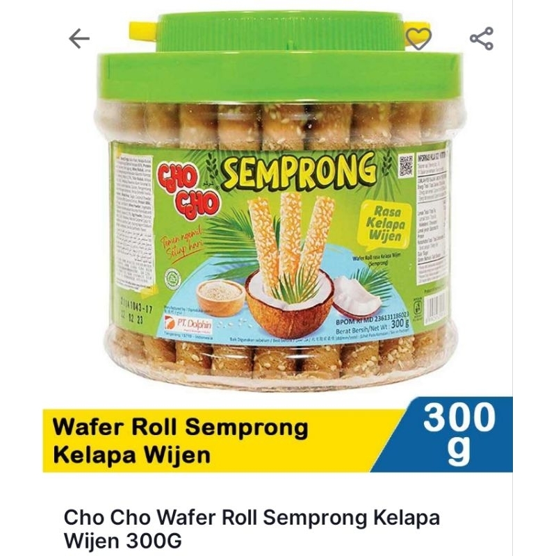 

Cho Cho wafer roll semprong kelapa wijen 300gr