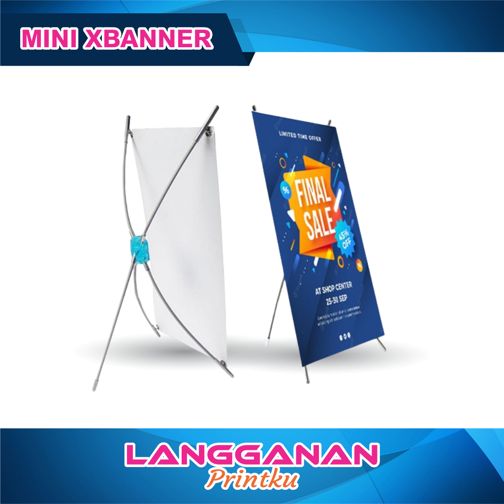 MINI X BANNER BANNER MINI BANNER MEJA UKURAN 26 x 42 cm