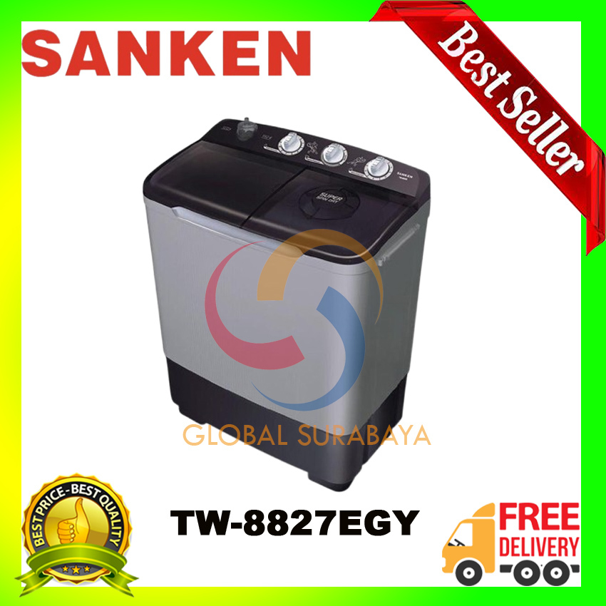 Sanken Mesin Cuci 2 Tabung 7.5KG TW-8827 / TW8827 / TW 8827 EGY