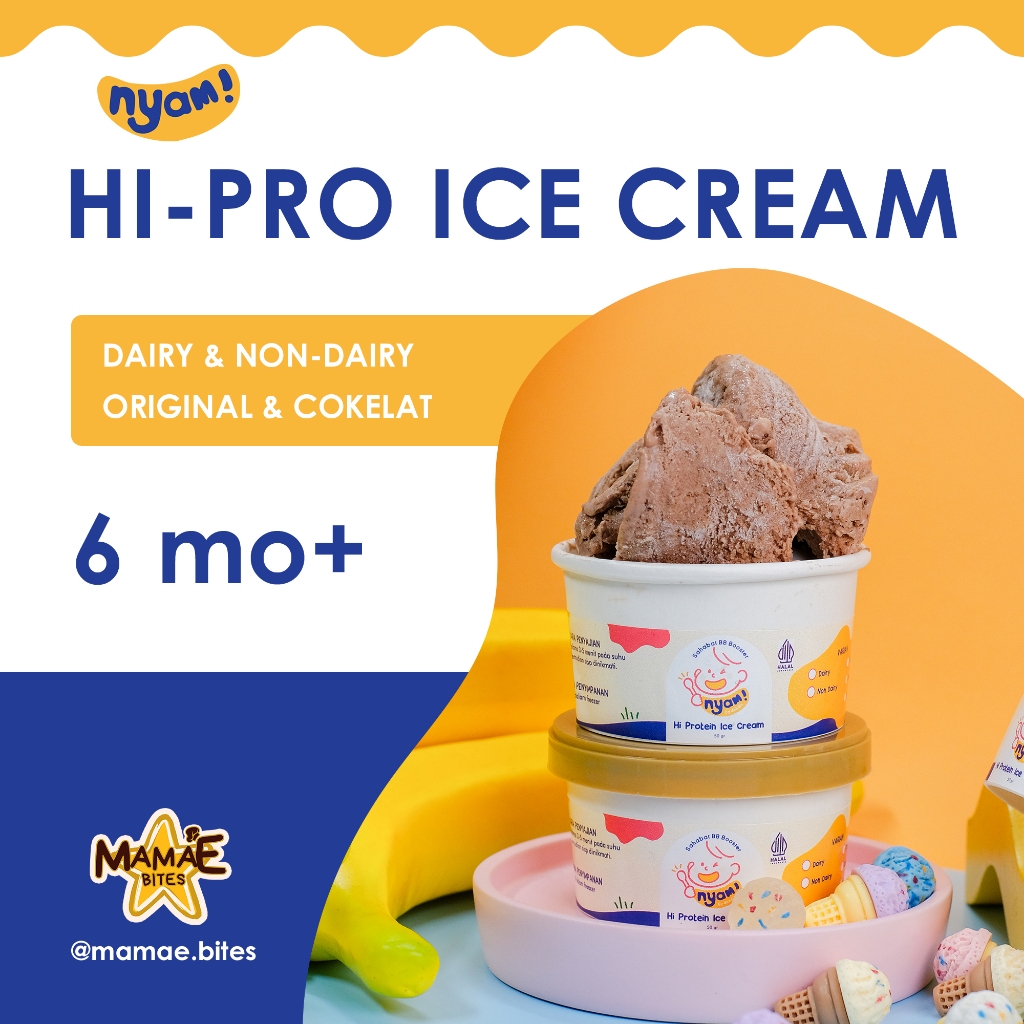 

NYAM Baby Food - Hi-Pro Ice Cream | Es Krim NYAM BB Booster (Tanpa Pengawet Pemanis Pewarna)