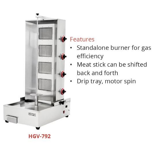 Getra HGV-792 Gas kebab Grill / Automatic Kebab / Pemanggang Daging Kebab
