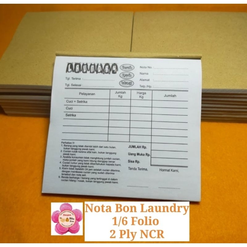 

Nota Bon Laundry 1/6 Folio 2 Ply NCR