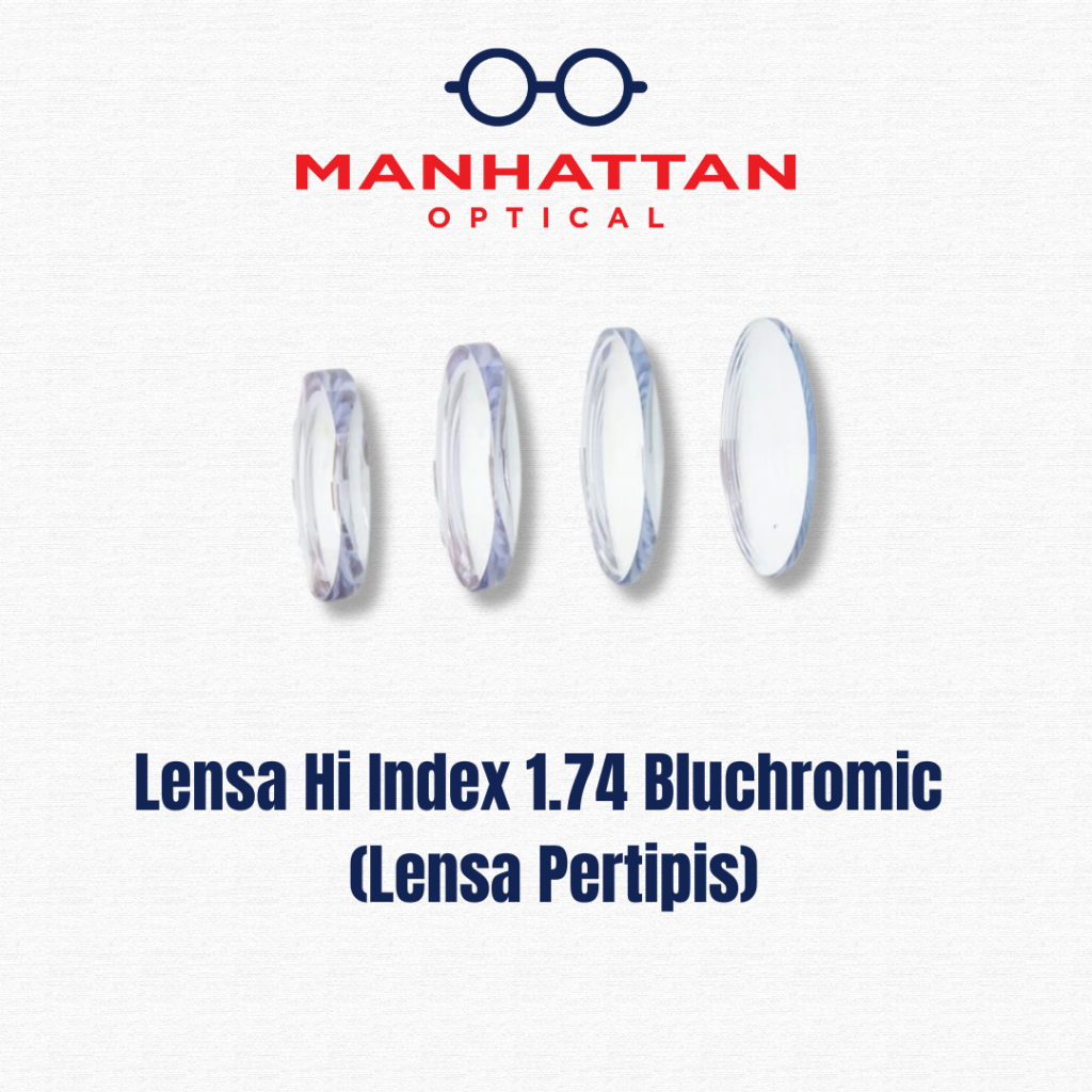 Manhattan Optical - Lensa Tipis Hi Index 1.74 Bluechomic | Minus Silinder Custom