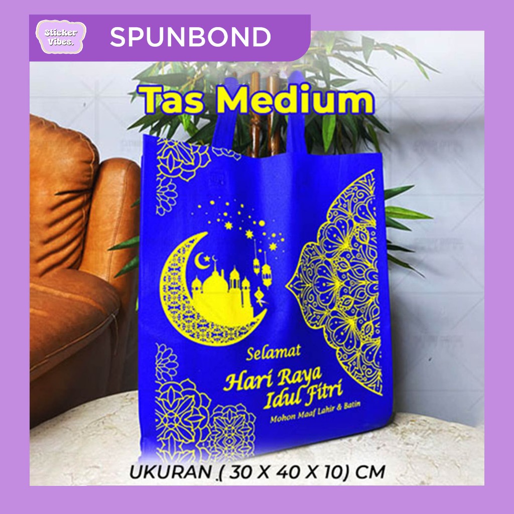 

(LUSINAN 12pcs) Goodie bag Lebaran 30x40x10- idul fitri- Tas hampers lebaran tas spunbond