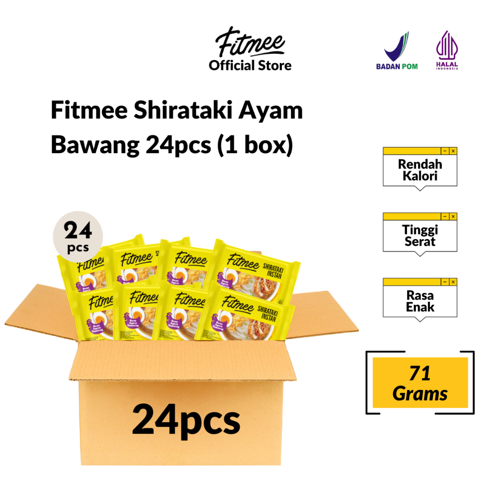 

Fitmee Mie Instan Shirataki Ayam Bawang Gluten Free 71 Gr Isi 24 Pcs