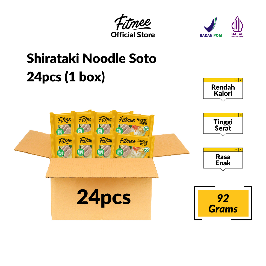 

Fitmee Mie Instan Shirataki Soto Gluten Free 92 Gr Isi 24 Pcs