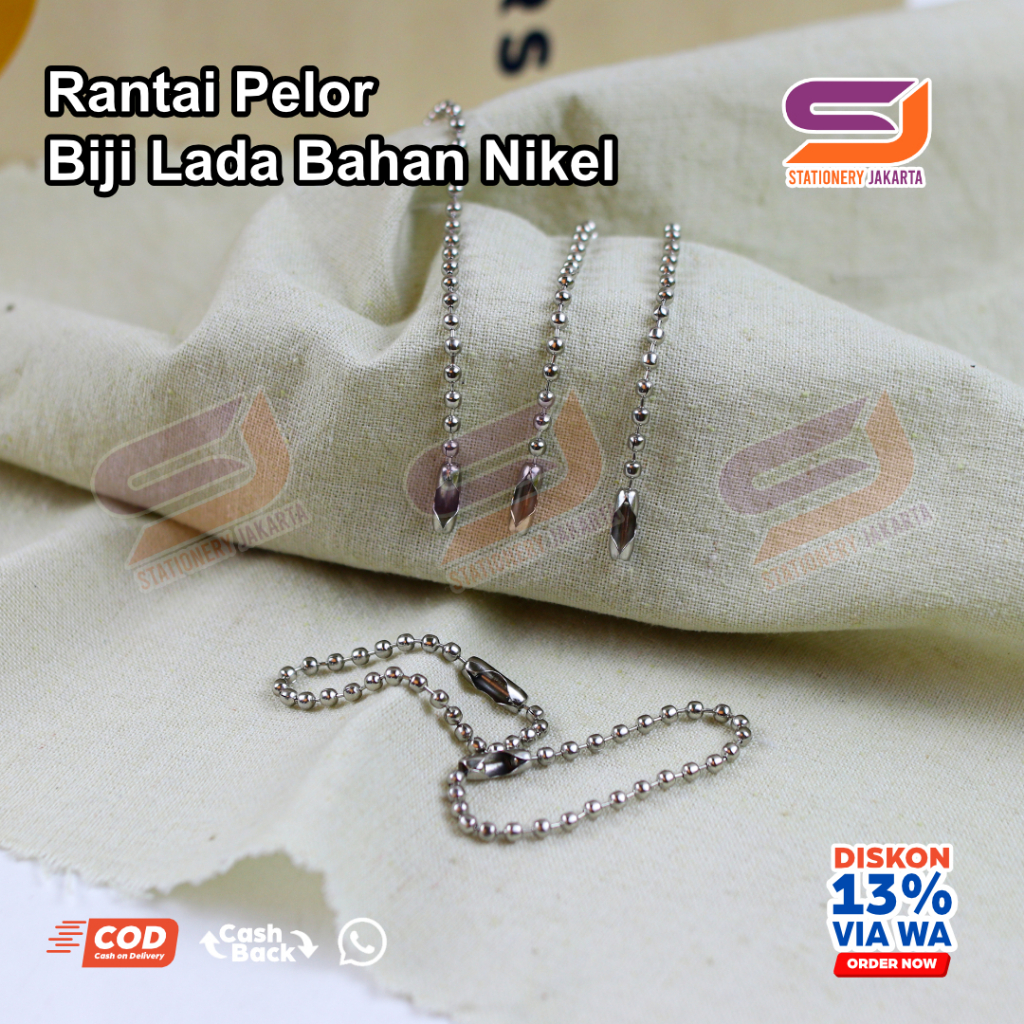 

Rantai Pelor / Biji Lada Bahan Nikel Warna Silver Kualitas Tinggi