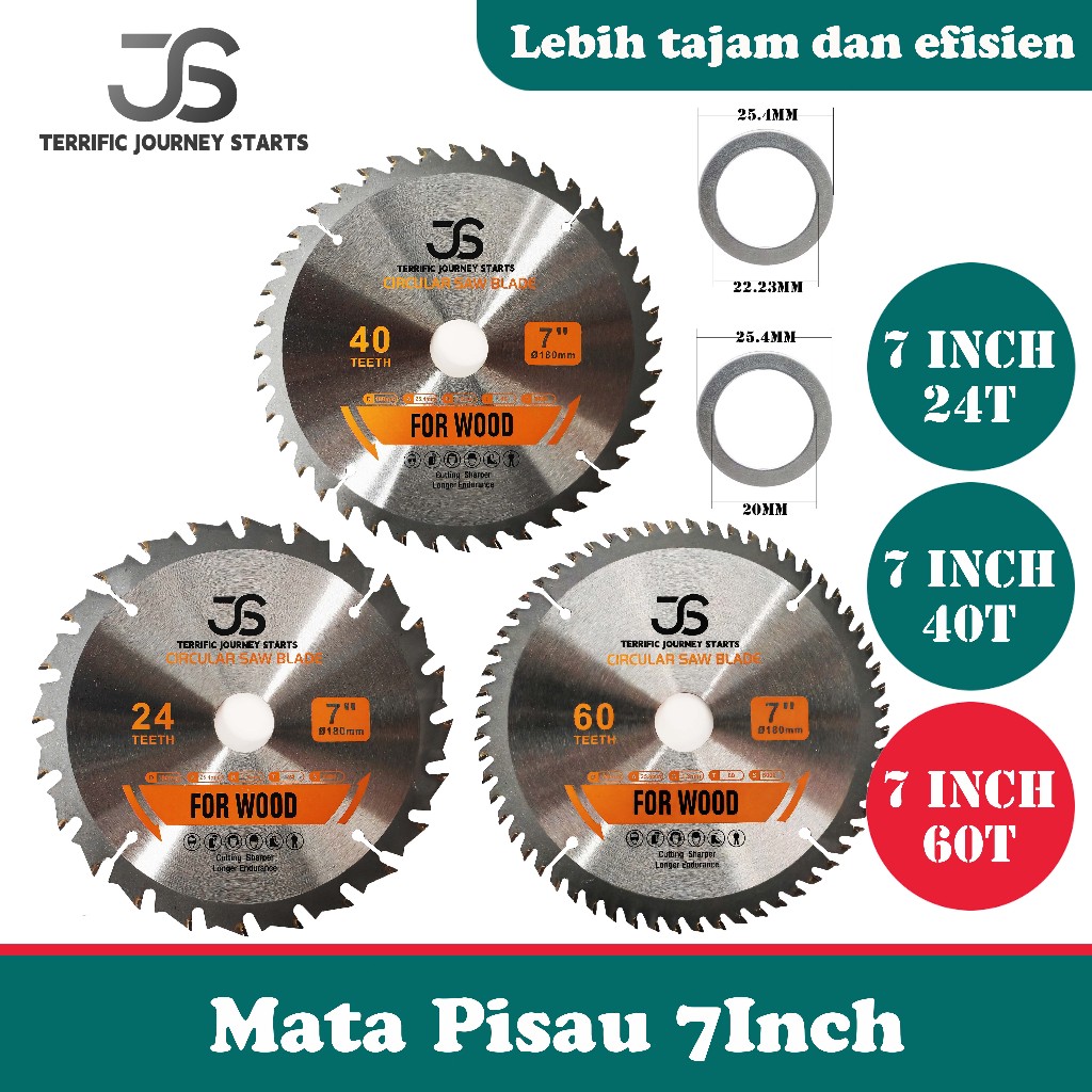 Mata Pisau Kayu Circular Saw 7inch Mata Pisau TCT Circular Saw Blade Mata Gergaji Potong Kayu