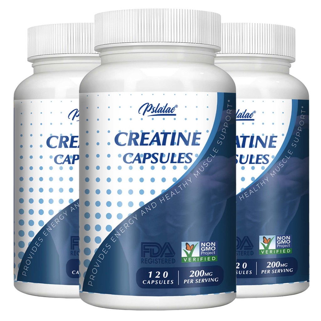 Kapsul Kreatin Monohidrat Mikronisasi, Kapsul Kreatin, Suplemen untuk Otot, Kekuatan, Performa, Ener