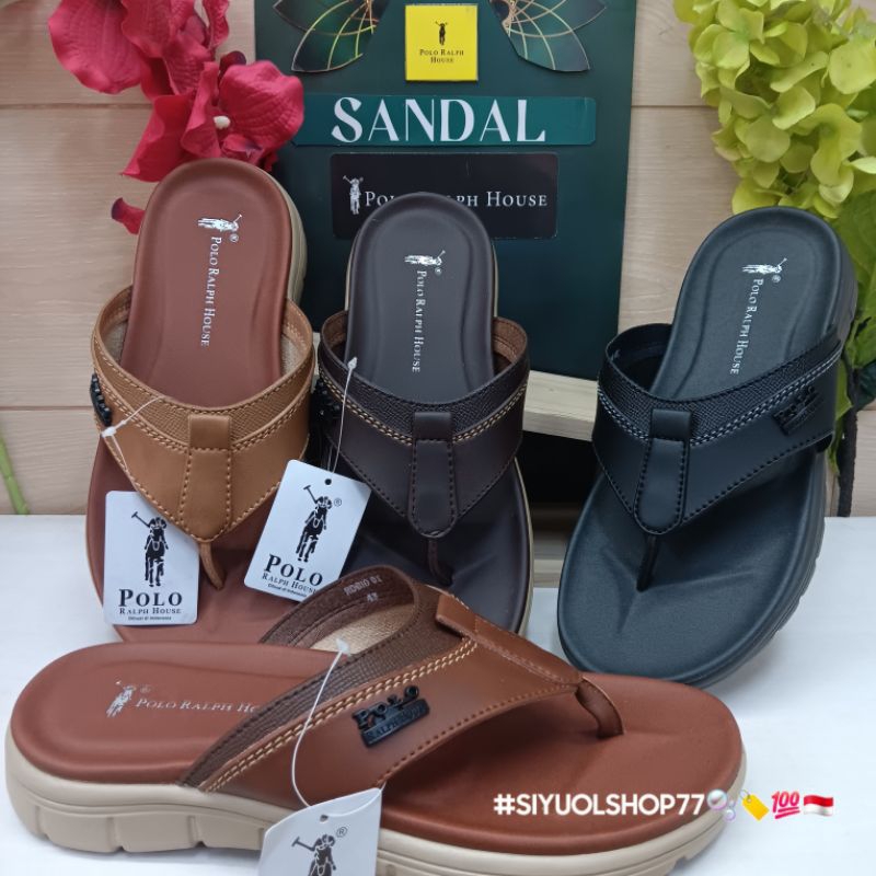 【Bisa COD/100% Original/Art RUBIO 01】Sandal Pria POLO RALPH HOUSE/Sandal Casual Pria/Sandal Slide/Sa