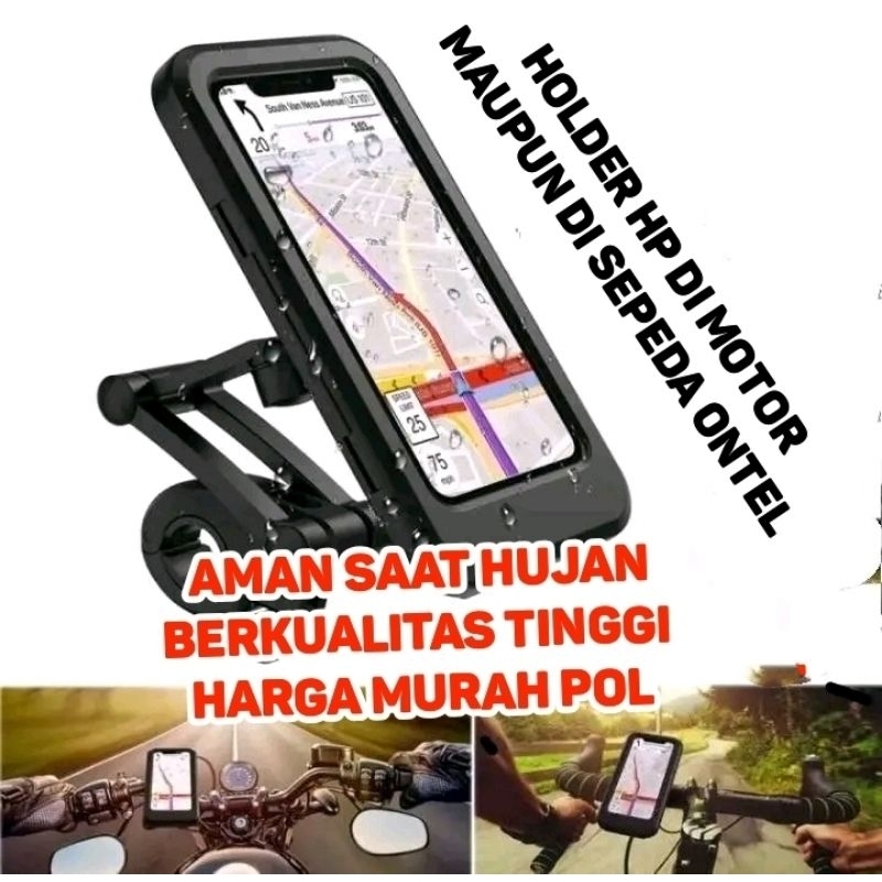 Holder Hp waterproof buat Motor/Sepeda