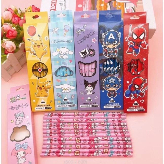 

pensil hb import isi 12 pcs motif lucu realpic ya