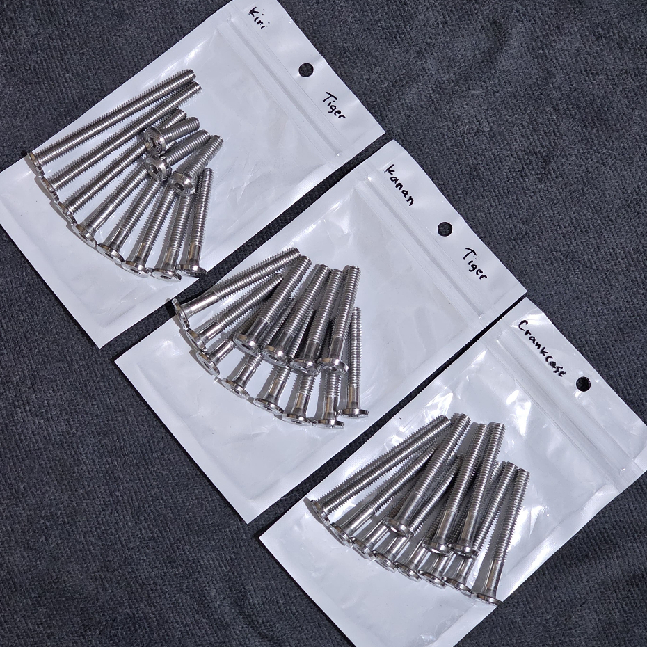 baut bak kanan kiri set krengkes tengah cb gl mp tiger stainless Handmade SLIM