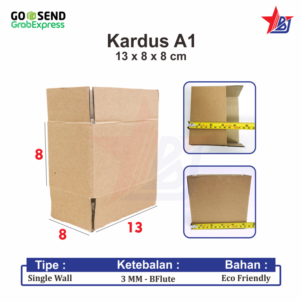 

Kardus Polos Karton Box Coklat DieCut 13 x 8 x 8