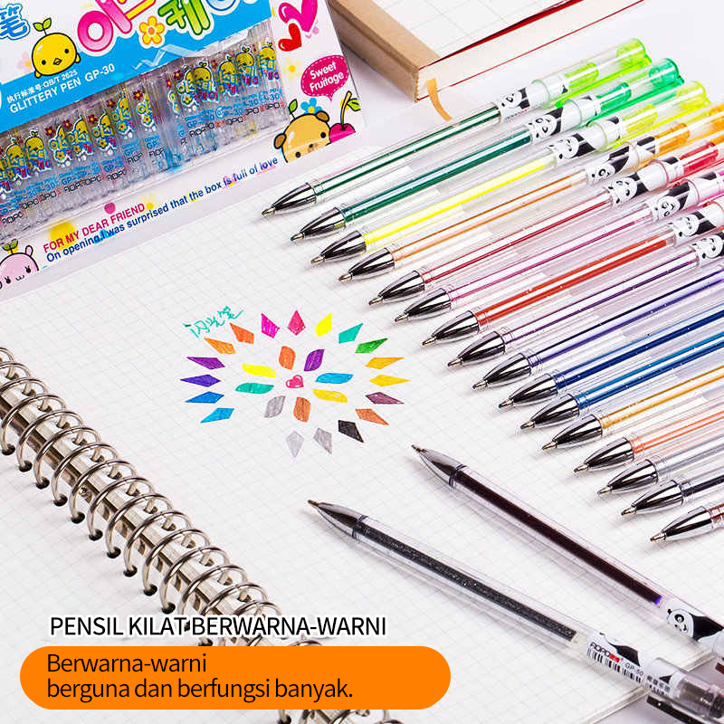 

Pulpen Kartun Berkilau dengan Ujung Bola, Pulpen Lukisan DIY, Pulpen Perakwan Siswa