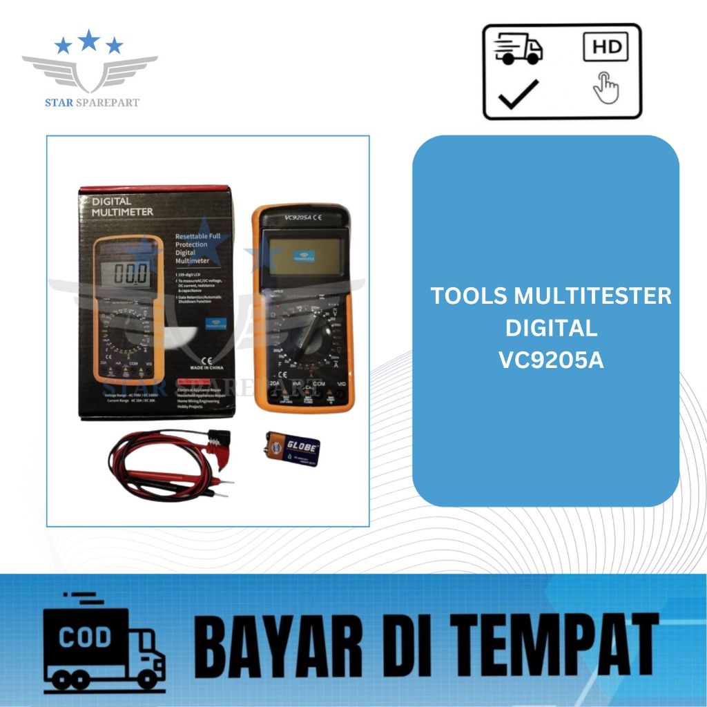 TOOLS MULTITESTER DIGITAL VC9205A