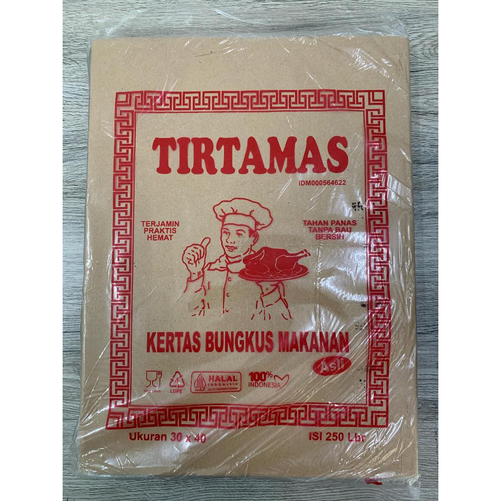 Kertas minyak, kertas Bungkus Makan Tirtamas per pack isi 250/kertas minyak tirtamas ISI 250