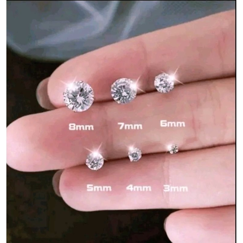 Anting tindik permata,anting permata,anting pria dan wanita stainless steel