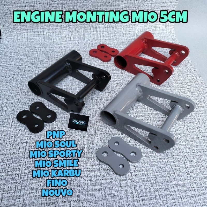 Engine Mounting Mio Karbu Soul Smile Sporty Fino Nouvo 5 Cm Long Racing Drag Pemundur Rangka