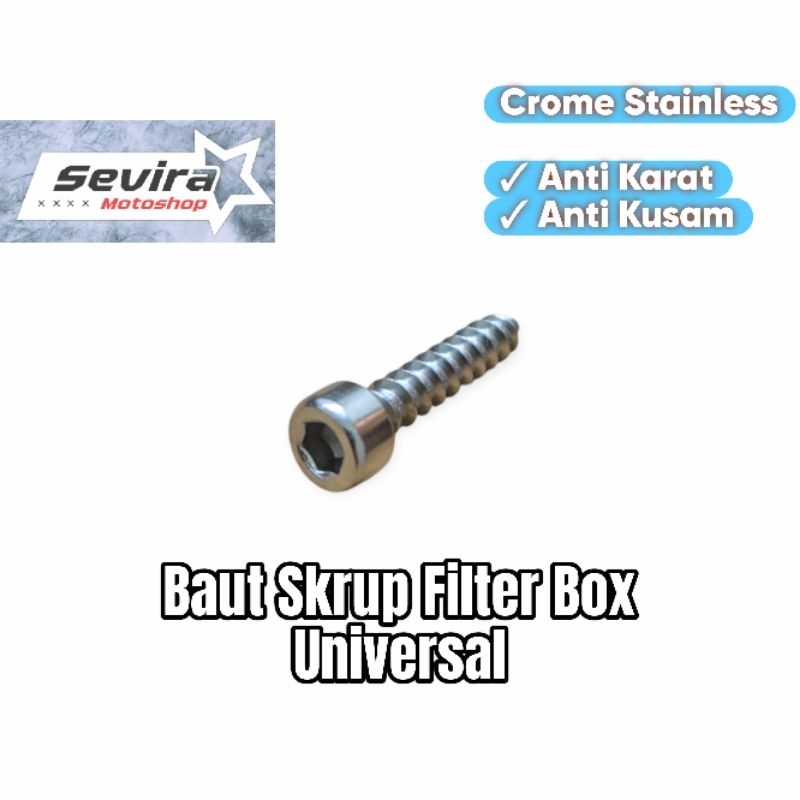 Baut Skrup Box Filter Stainless ukuran 5 x 25mm Anti Karat Stainless Steel
