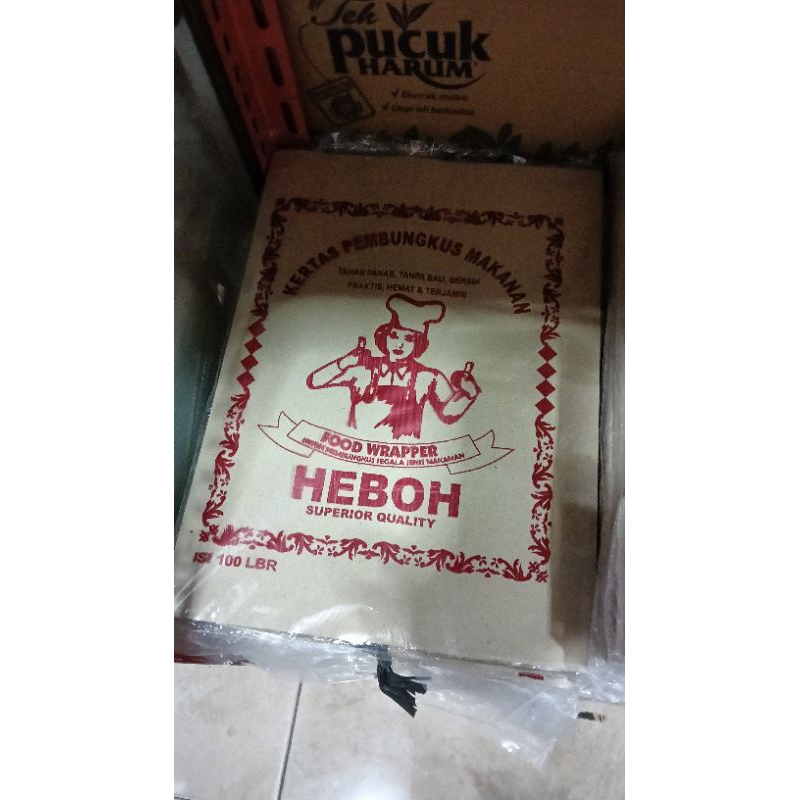 KERTAS INGKE/KERTAS NASI KOTAK/PANJANG/KERTAS MINYAK HEBOH/Lebih Tebal 250lbr
