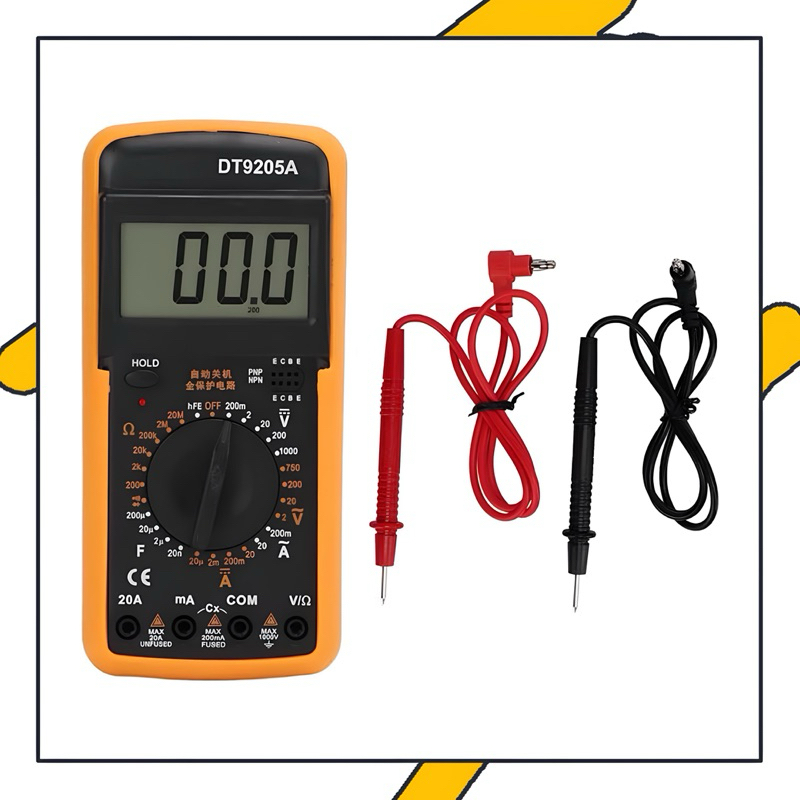 AVO METER DIGITAL MERK ANENG MULTITESTER DT9205A ORANGE