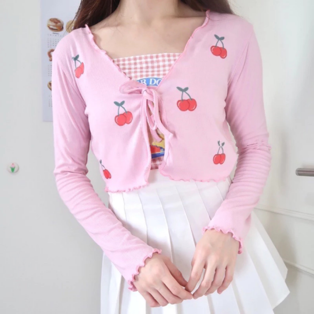 CARDIGAN CHERRY RIB KNIT