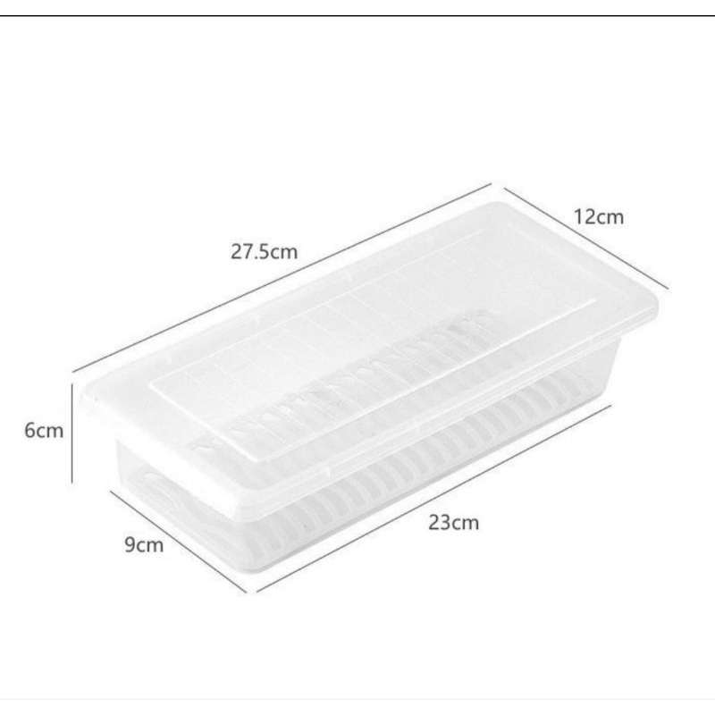 kotak penyimpanan kulkas toples panjang serbaguna wadah penyimpanan sayur ikan