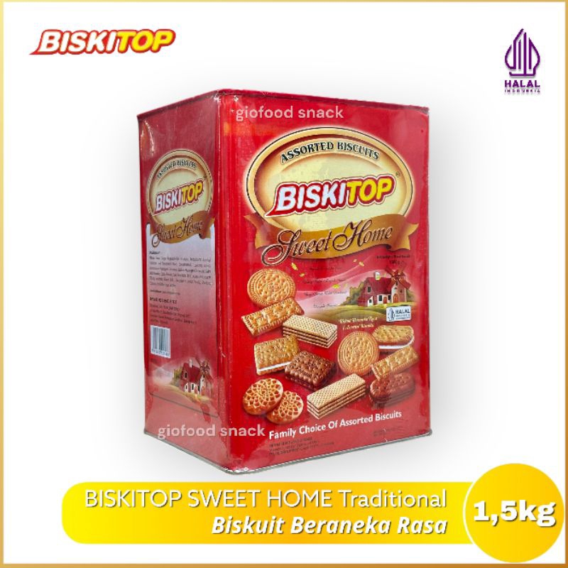 

Biskitop SWEET HOME 1,5kg Merah - Assorted Biscuits Traditional Biskuit Aneka Rasa