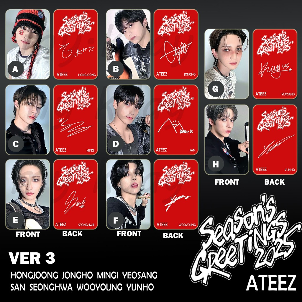 PC-1880, Unofficial Photocard Ateez 2025 Season's Greetings 2 sisi