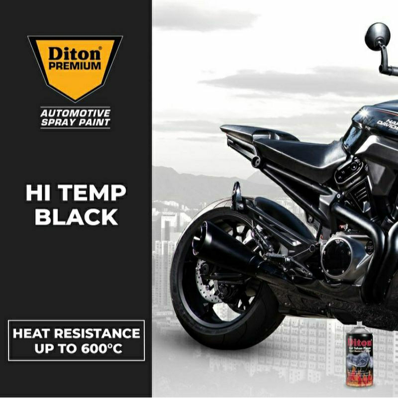 #MAU# Cat Semprot Diton Hi Temp Black 150ml Hitam Anti Tahan Panas 600°C Knalpot Hitemp Cat Spray Du