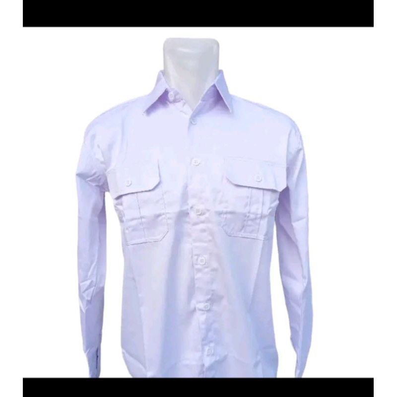 KEMEJA  PDH PUTIH POLOS UNTUK PNS ASN GURU PERANGKAT DESA P3K