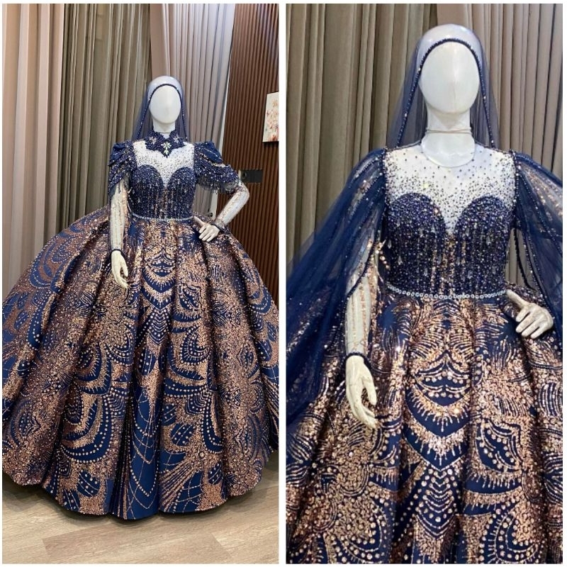 GAUN PENGANTIN MUSLIMAH//GAUN WEDDING BARBIE BELIMBING HARNET PREMIUM //GAUN