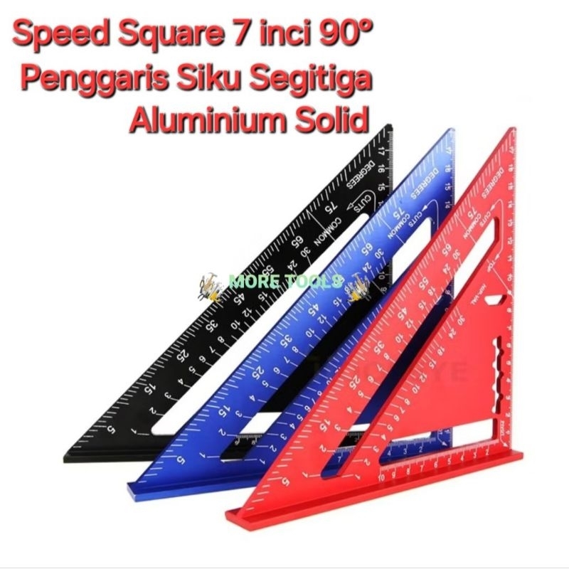 

Baru Speed Square Black 7" / Red 7" Penggaris Siku Segitiga