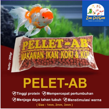 Pelet AB Pakan Ikan Hias mas Koki,Lele - Pakan Ternak Harian Repack