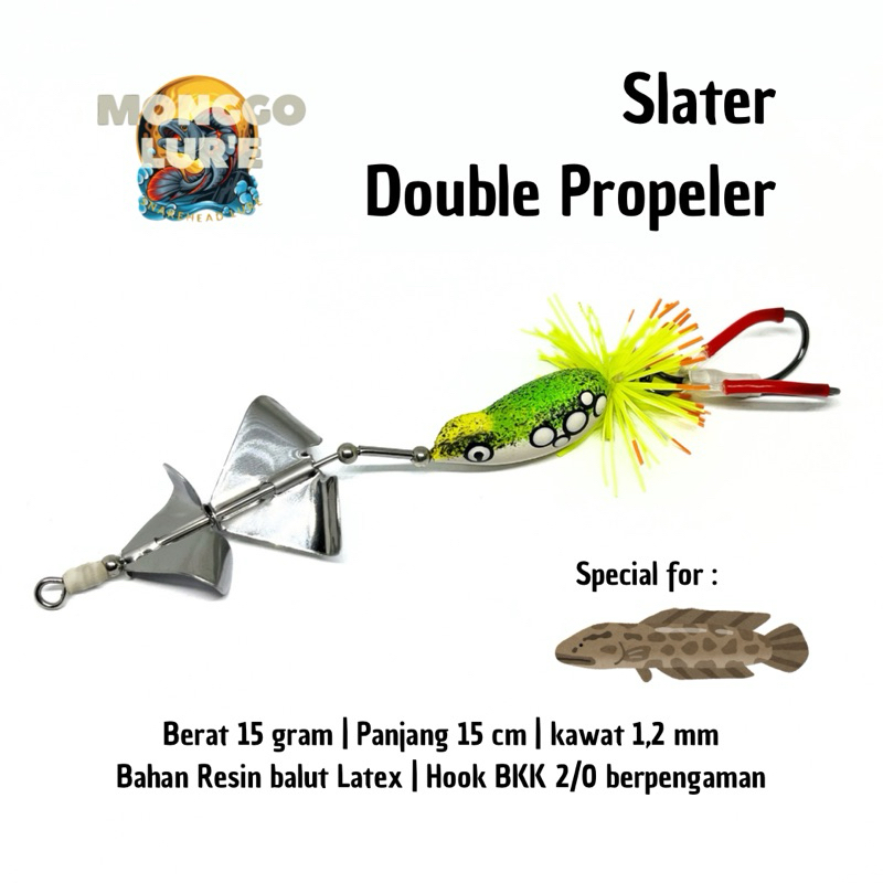 Buzzbait Slater Double Propeler 15 gram Umpan Casting Toman