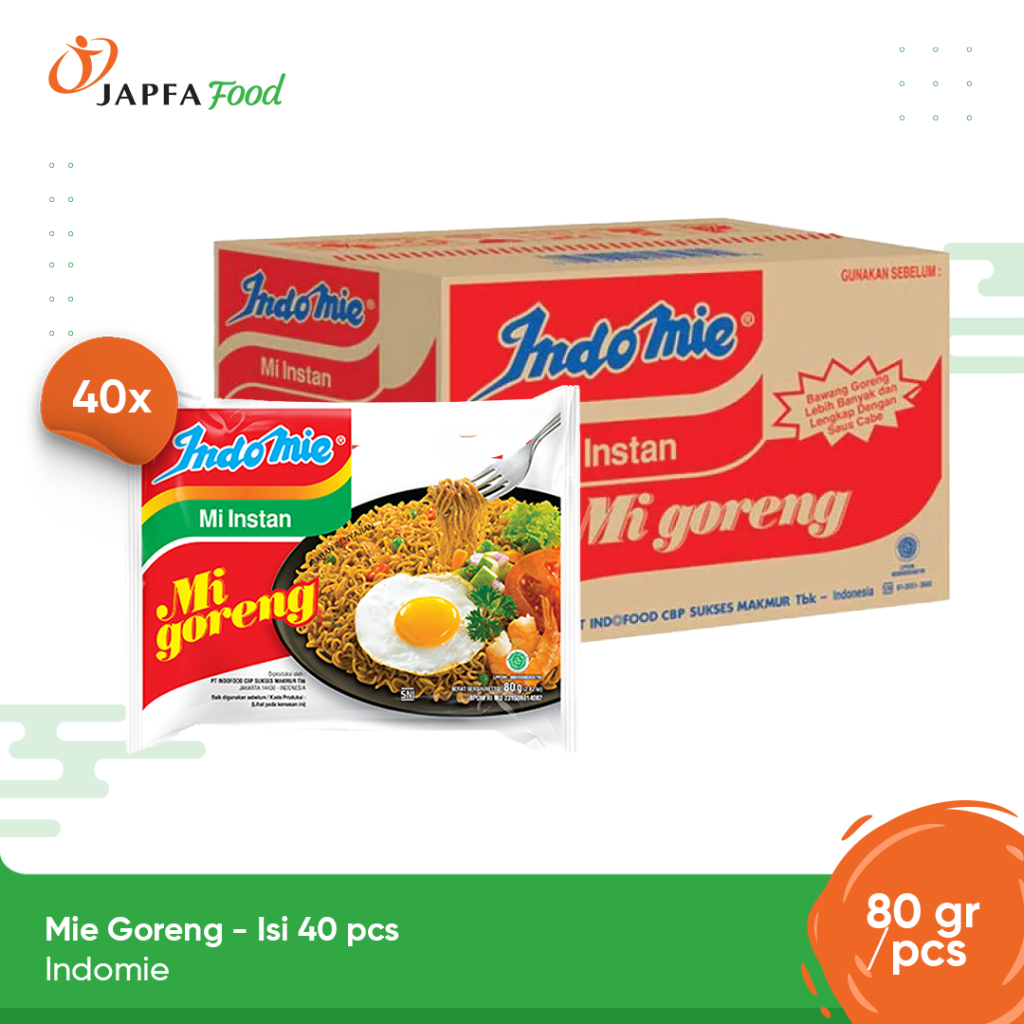 

Indomie Mi Instant Goreng 80gr - Isi 40 pcs / 1 Karton