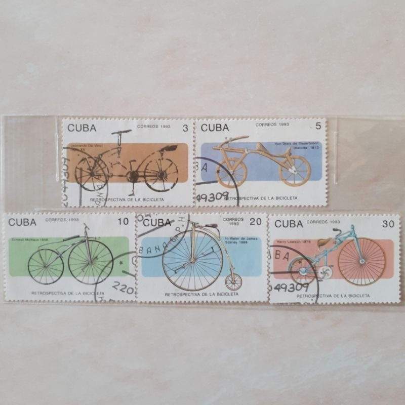 

(A) Perangko Kuba Cuba Bicycles (design by) Tahun 1993 set 5pcs