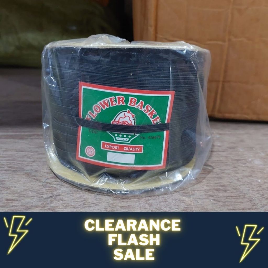 karet Elastik / elastis el SJ 6 Flower Basket hitam / putih  (0.5 cm)