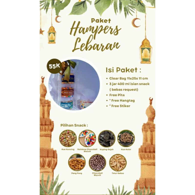 

Hampers lebaran isi 3 jar 400 ml kue kering parsel enak mewah untuk sodara teman keluarga