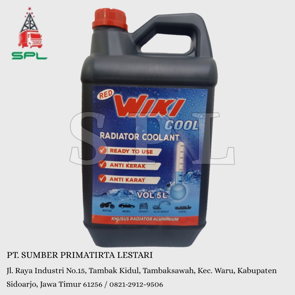 WIKI AIR RADIATOR MERAH 5 LITER / WIKI RADIATOR COOLANT MERAH 5000 ML / RADIATOR MOBIL / RADIATOR MO