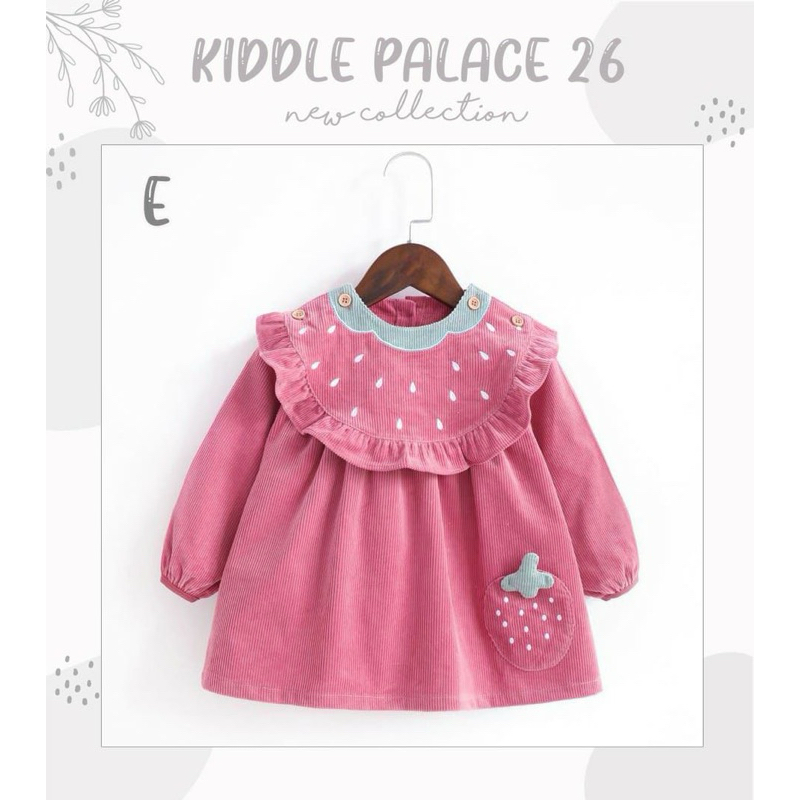Dress Anak Corduroy Strawberry Kiddle Palace