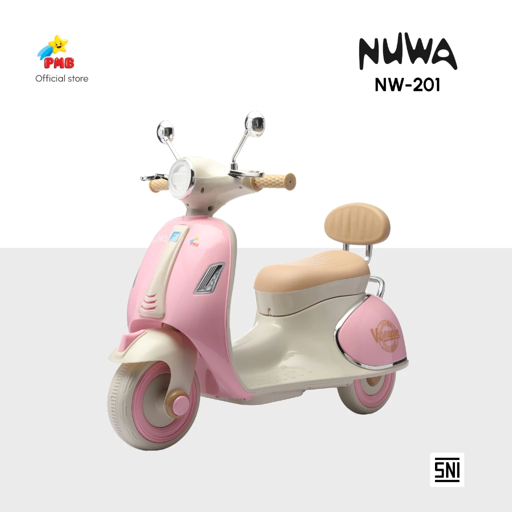 Mainan Vespa Anak Roda 3 Motor Aki Nuwa NW201 – PMB Toys
